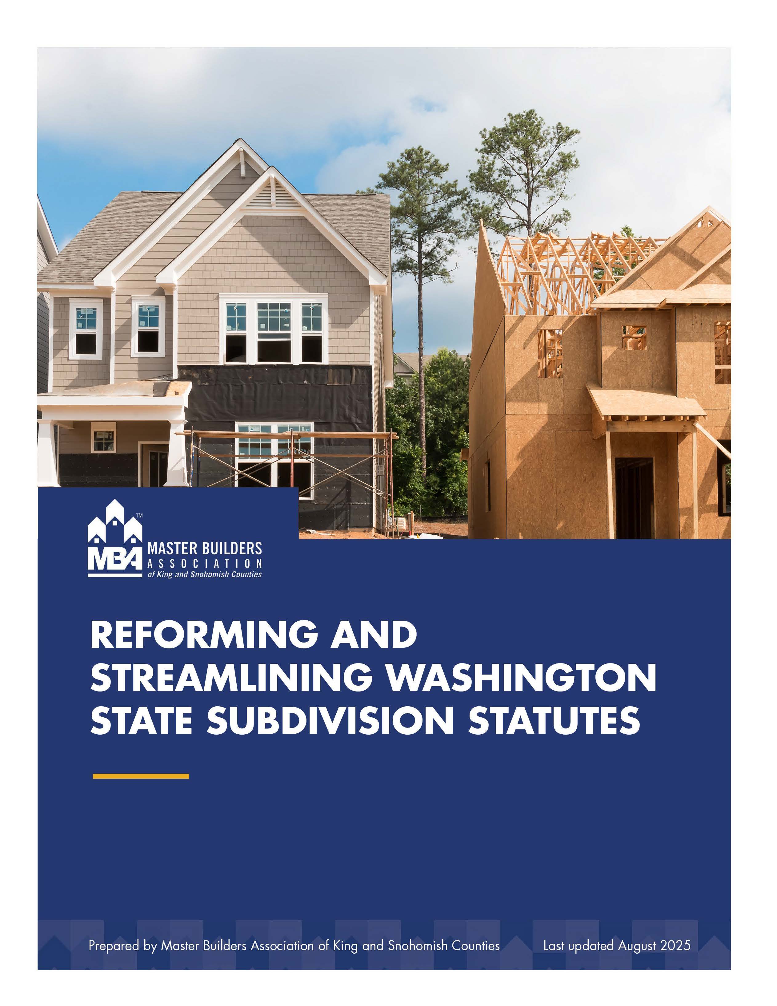 Modernizing Washington State Subdivision Statutes