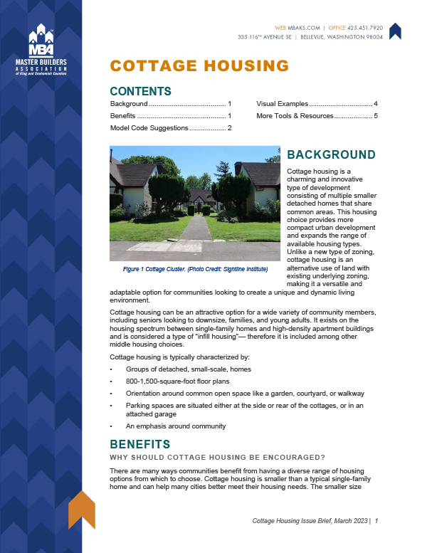 Cottage Housing Issue Brief