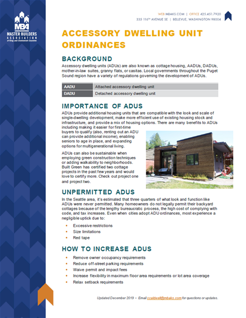 Cottage Housing Ordinances Brief