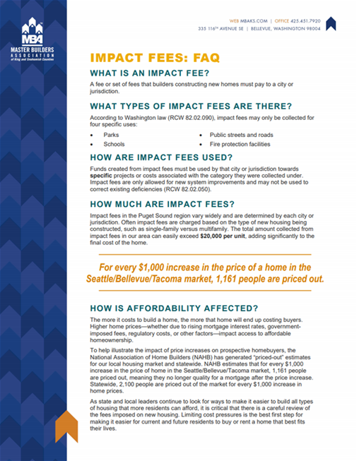 Impact Fees FAQ
