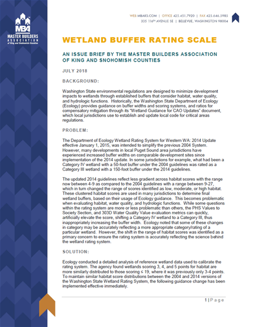 Wetland Buffer Rating Scale