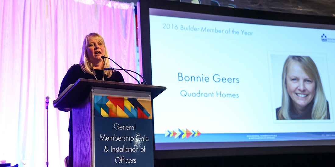 Bonnie Geers, Quadrant Homes, MBA Builder Member of the Year