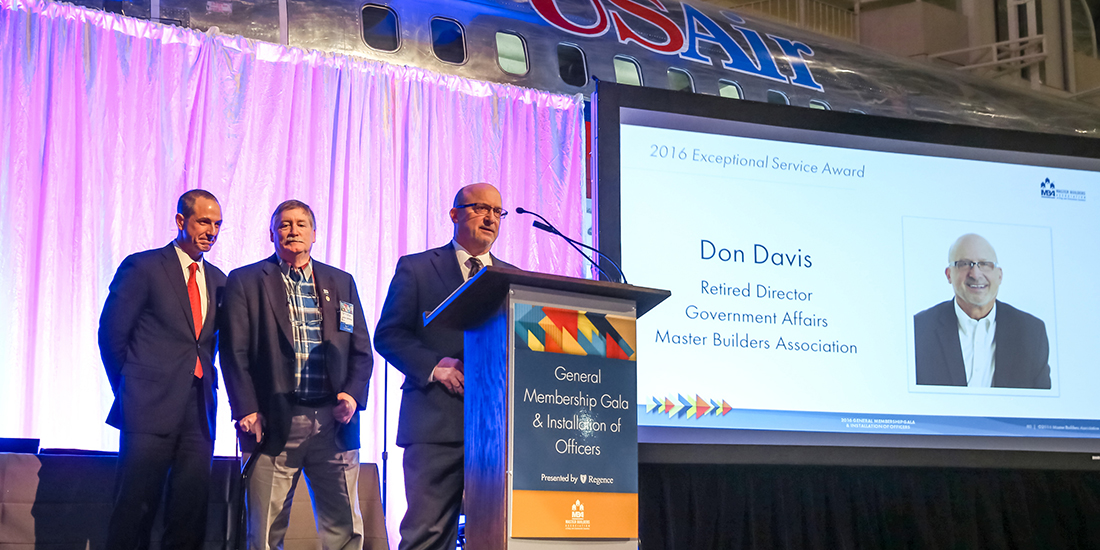 Don Davis, retired MBA Director of Government Affairs, Exceptional Service Award winner