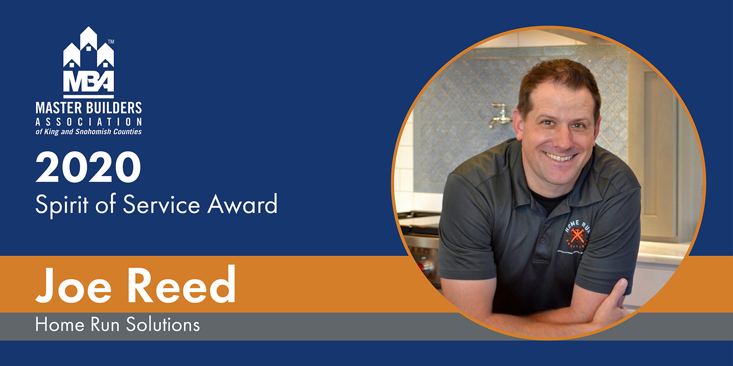 2020 Spirit of Service Award Winner Joe Reed, Home Run Solutions, Mill Creek, WA
