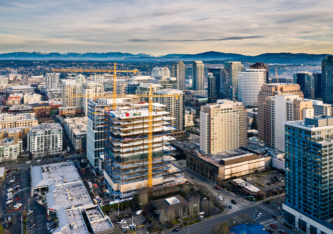 New construction in downtown Bellevue