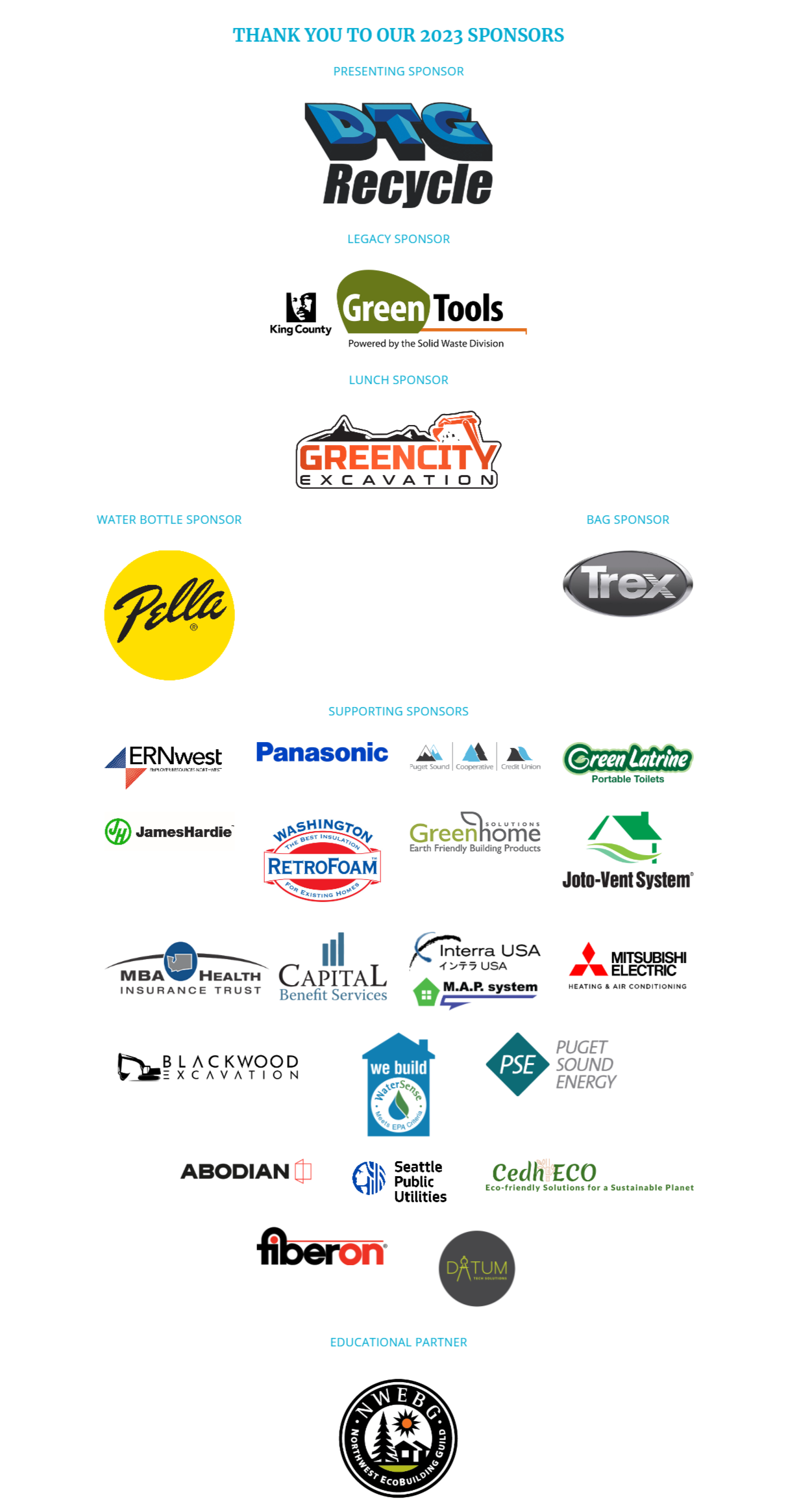 2023 Built Green Conference sponsors