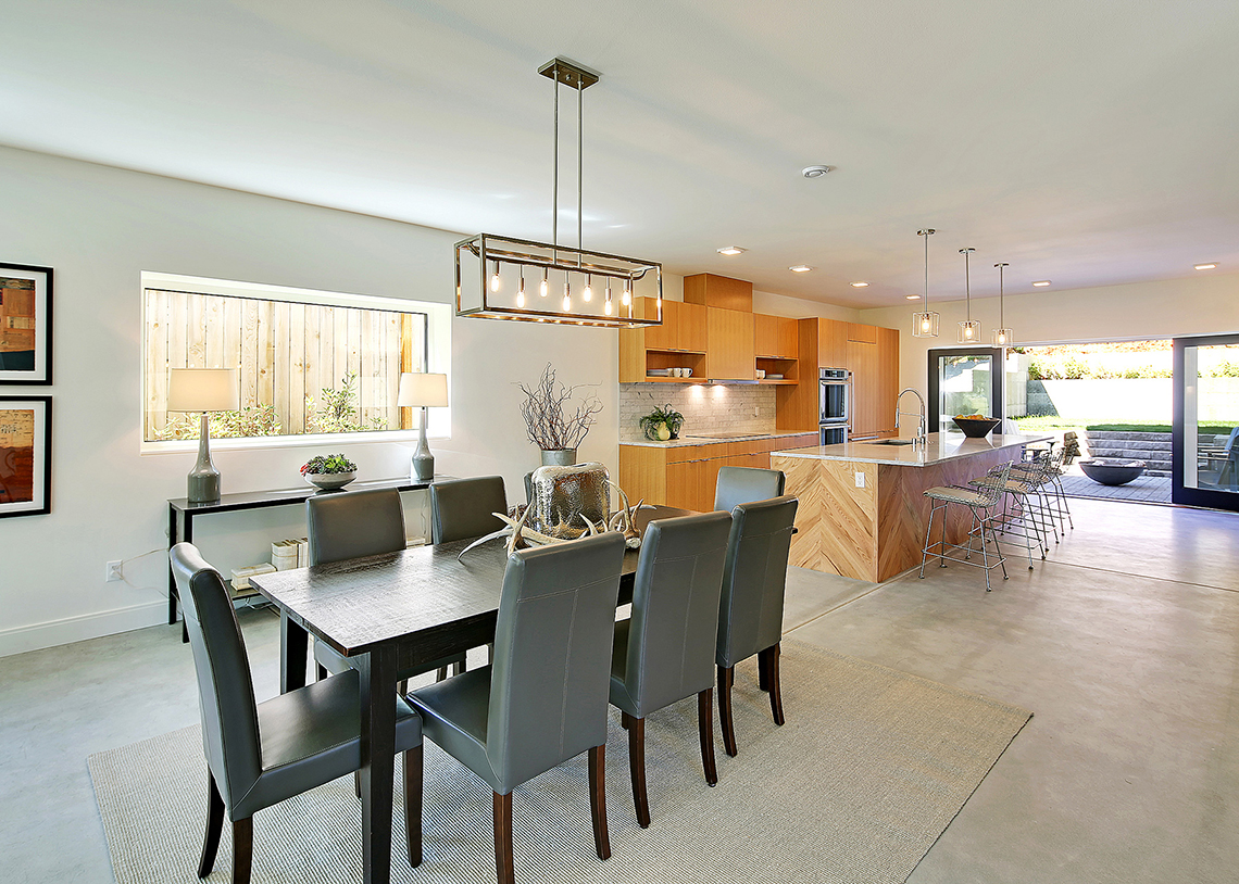 Dwell Development Net Zero Seattle kitchen and dining room