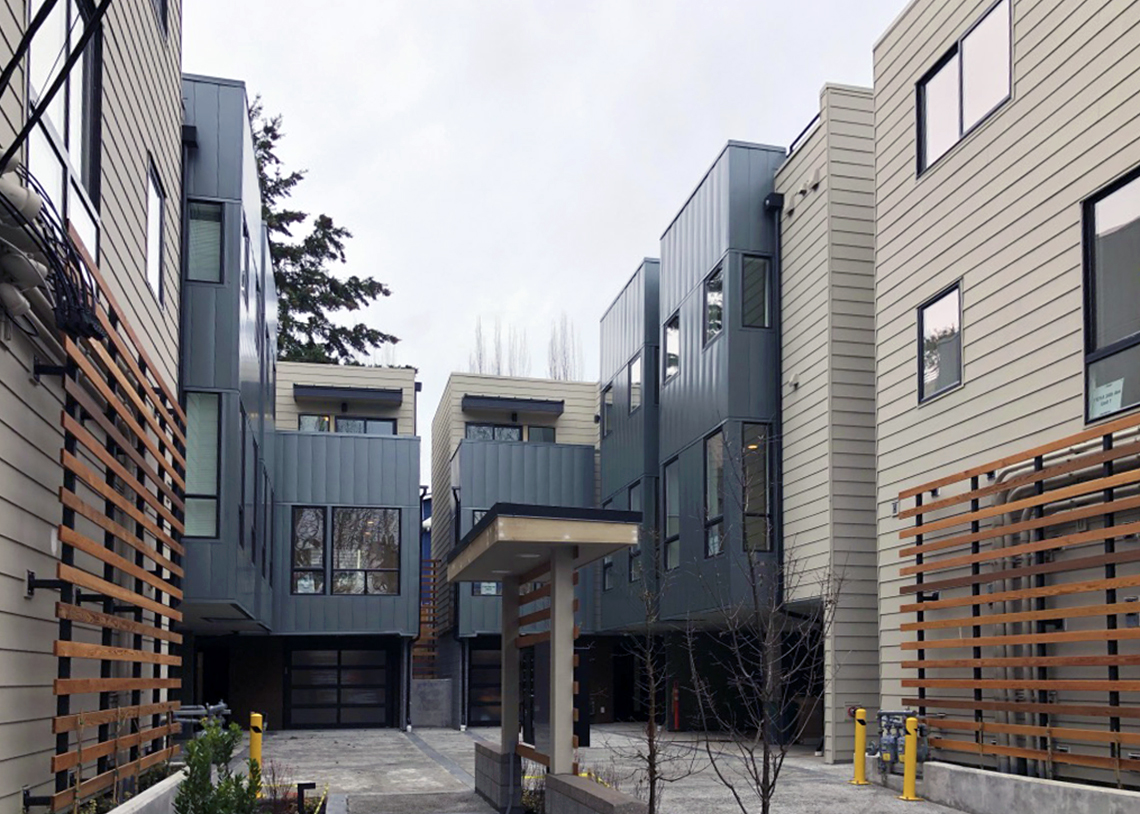 Denizen Development Group Madrona 12 Built Green 4-Star live/work townhomes courtyard