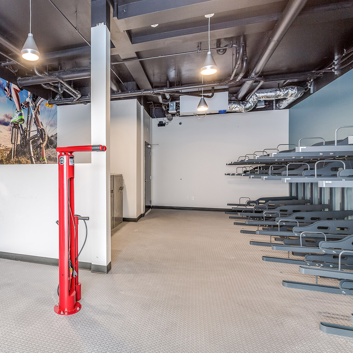 BDR Holdings Sonata Apartments at Columbia Station Built Green 4-Star bicycle storage room. Photo credit: Heiser Media