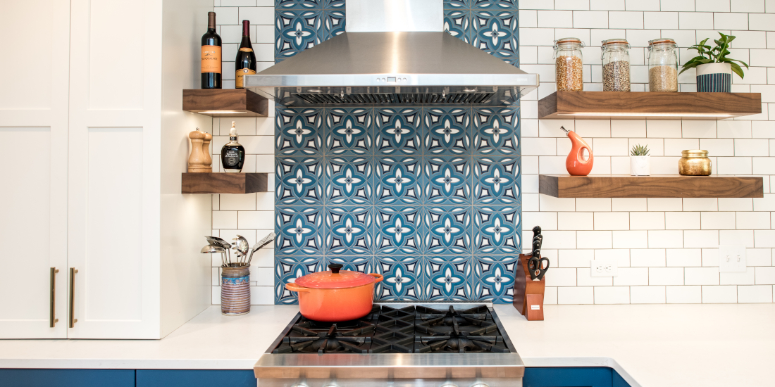 Small, colorful kitchen, photo courtesy CRD Design Build