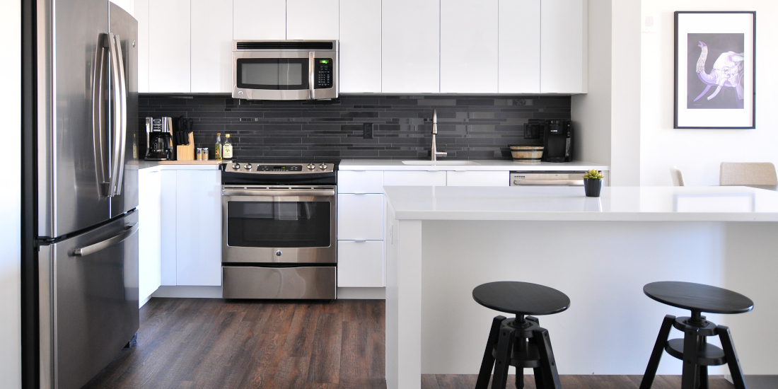 Kitchen with wood floor