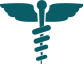 Caduceus medical icon teal