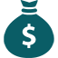 Bag of money icon teal
