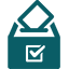 Ballot box icon teal