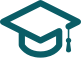 Graduation cap icon teal